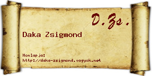 Daka Zsigmond névjegykártya